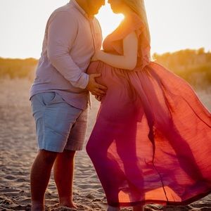 Vici Dolls Anika Pocketed Button Down Ruffle Maxi Dress — in Desert Rose